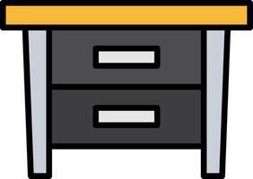 Side Table Line Filled Icon vector