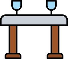 Table Line Filled Icon vector