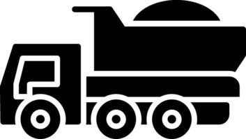 Dumper Truck Glyph Icon vector