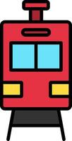 Train Line Filled Icon vector