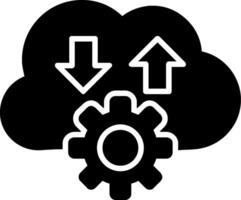 icono de glifo de nube vector