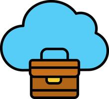 Cloud Line Filled Icon vector
