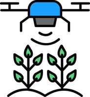 Agricultural Drones Line Filled Icon vector