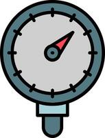 Pressure Gauge Line Filled Icon vector