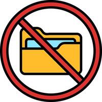 Prohibited Sign Line Filled Icon vector