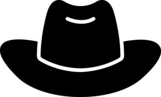 icono de glifo de sombrero de vaquero vector