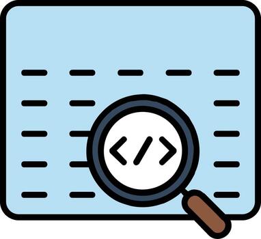 Code Review Line Filled Icon vector
