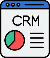 crm línea lleno icono vector