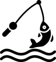 icono de glifo de pesca vector