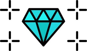 Diamond Line Filled Icon vector