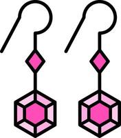 Earring Line Filled Icon vector