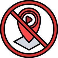 prohibido firmar línea lleno icono vector