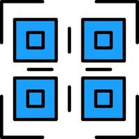 Qr Code Line Filled Icon vector