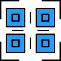 icono lleno de línea de código qr vector