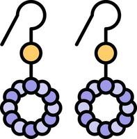 Earrings Line Filled Icon vector
