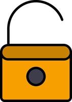 Open Lock Line Filled Icon vector