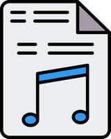 música archivo línea lleno icono vector