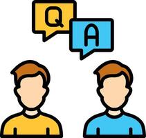 Question And Answer Line Filled Icon vector