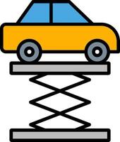 Car Jack Line Filled Icon vector