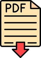 Pdf Line Filled Icon vector