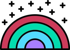 Rainbows Line Filled Icon vector