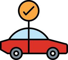 Car Check Line Filled Icon vector