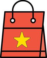 Shopping Bag Line Filled Icon vector