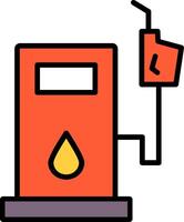 gasolina estación línea lleno icono vector