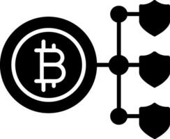 bitcoin blockchain glifo icono vector