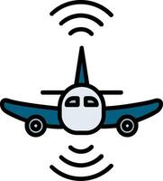 Aeroplane Line Filled Icon vector