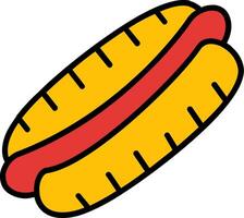 Hot Dog Line Filled Icon vector