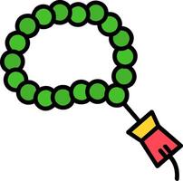 Tasbih Line Filled Icon vector