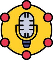 Microphone Line Filled Icon vector