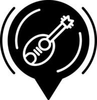 icono de glifo de guitarra vector