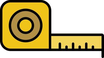 Measuring Tape Line Filled Icon vector
