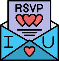 rsvp línea lleno icono vector