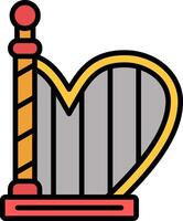 Harp Line Filled Icon vector