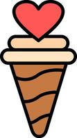 icono lleno de línea de helado vector