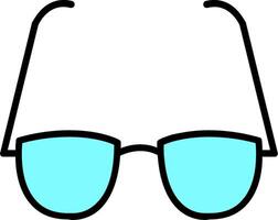 lentes línea lleno icono vector