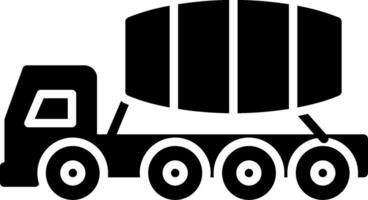 Cement Truck Glyph Icon vector