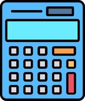 Calculator Line Filled Icon vector