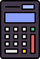 icono lleno de línea de calculadora vector