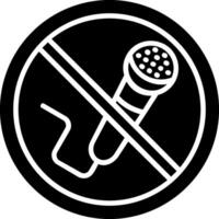 No Microphone Glyph Icon vector