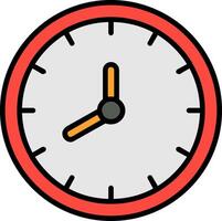 Clock Line Filled Icon vector