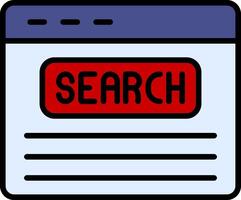 Search Bar Line Filled Icon vector