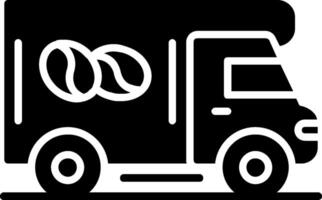 Coffee Truck Glyph Icon vector