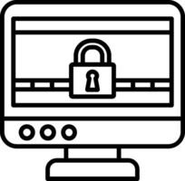 Ransomware Line Filled Icon vector