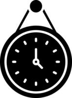 Wall Clock Glyph Icon vector