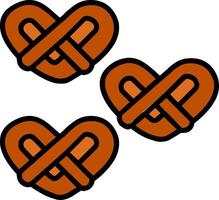 Pretzel Line Filled Icon vector