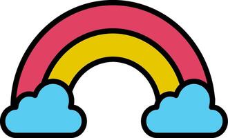 Rainbow Line Filled Icon vector